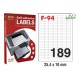 ETIKETE ILK 25,4x10mm pk100L odljepljive